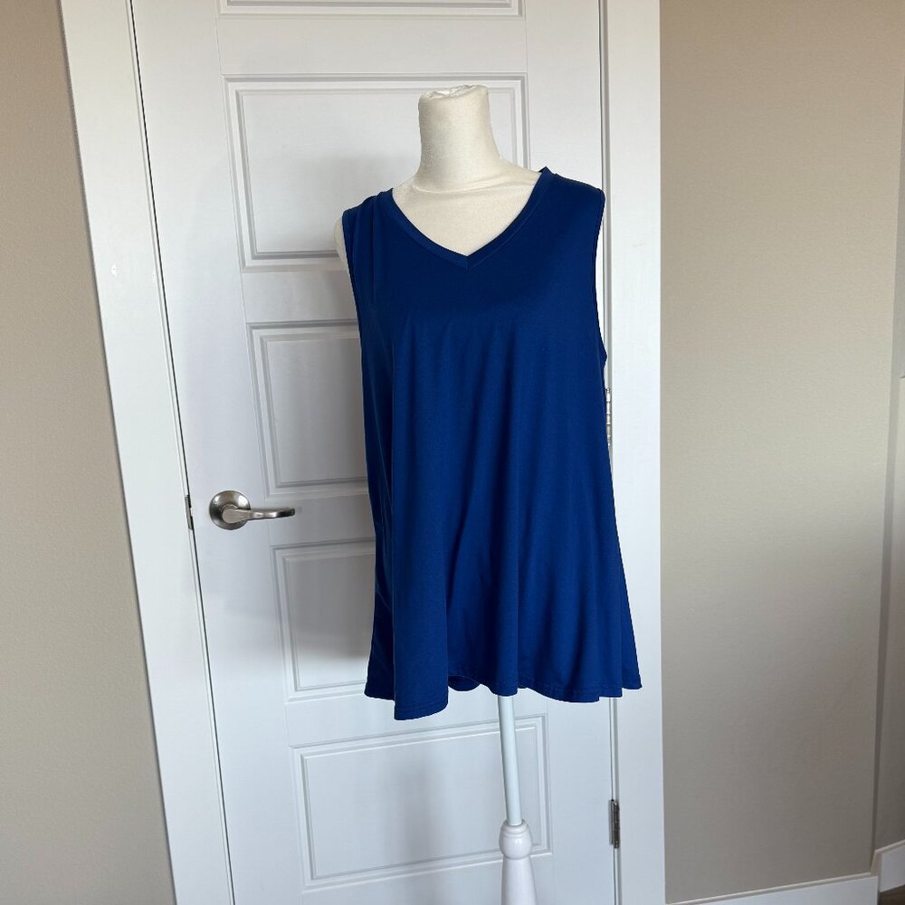 Blue Sleeveless V-Neck Top - XL